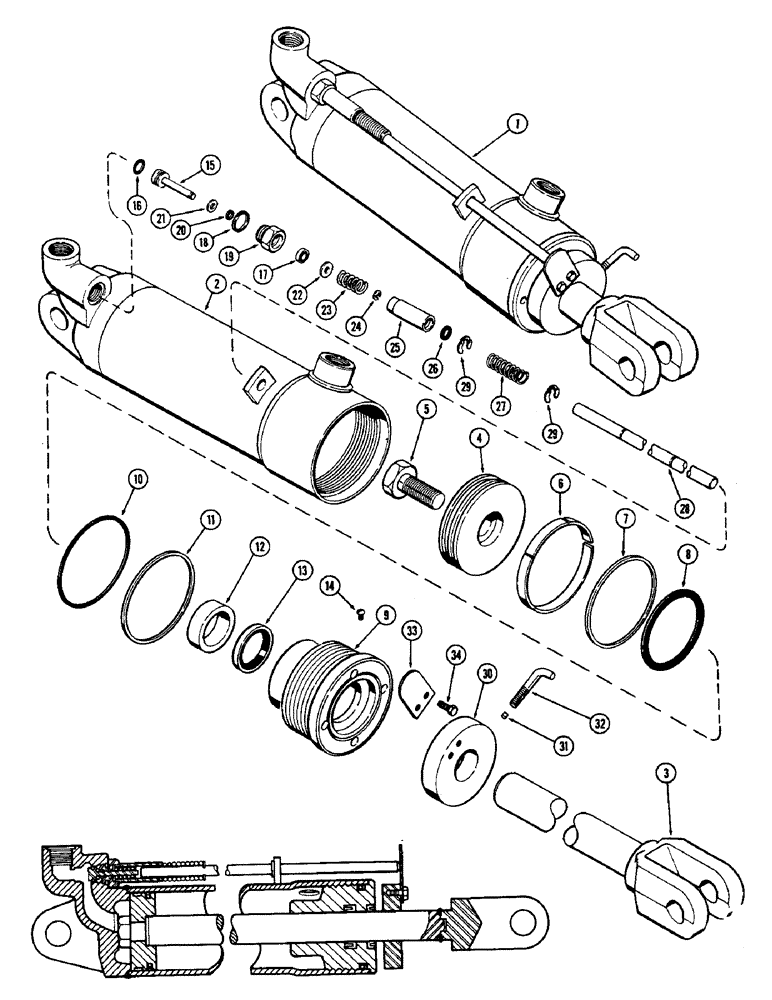 Схема запчастей Case IH 1370 - (231A) - 4 INCH X 8 INCH REMOTE HYDRAULIC CYLINDER, WITH GLAND IDENTIFICATION GROOVE (09) - CHASSIS/ATTACHMENTS