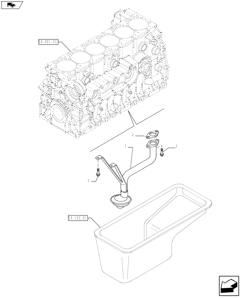 Схема запчастей Case IH F2CFE613A A016 - (10.304.05) - OIL PUMP PIPING (504211621) (10) - ENGINE