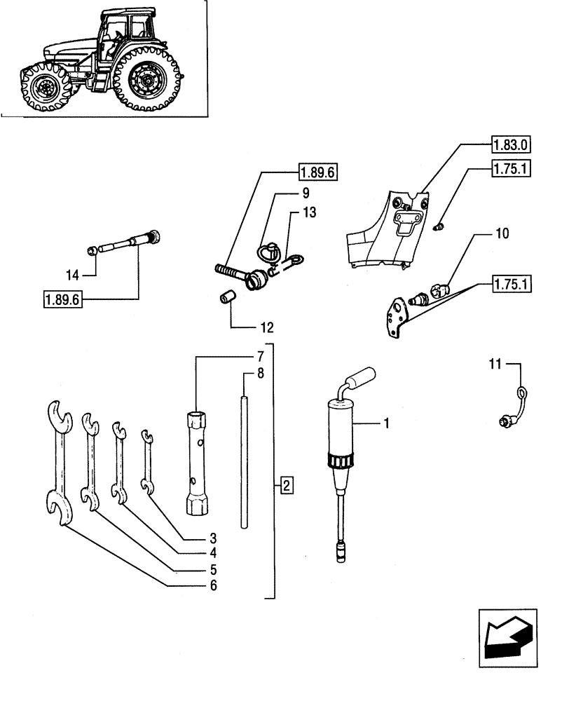 Схема запчастей Case IH JX55 - (1.99.2) - TOOLS (10) - OPERATORS PLATFORM/CAB