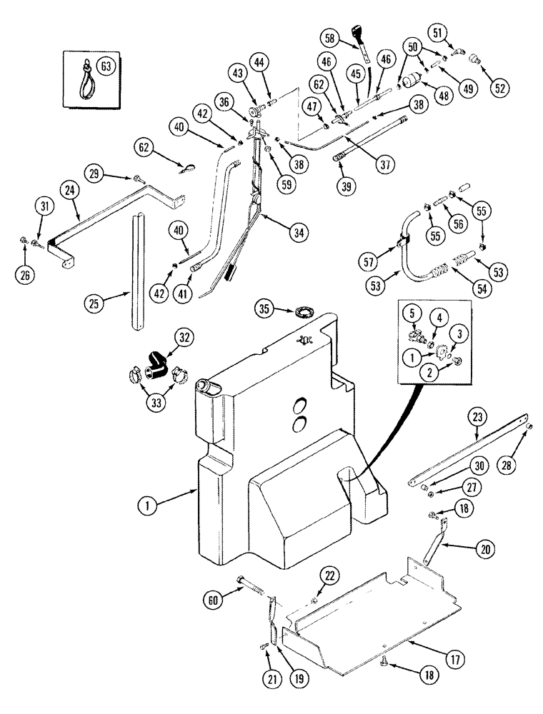 Схема запчастей Case IH 8920 - (3-020) - AUXILIARY FUEL TANK, STANDARD CAPACITY AND FUEL LINES (03) - FUEL SYSTEM