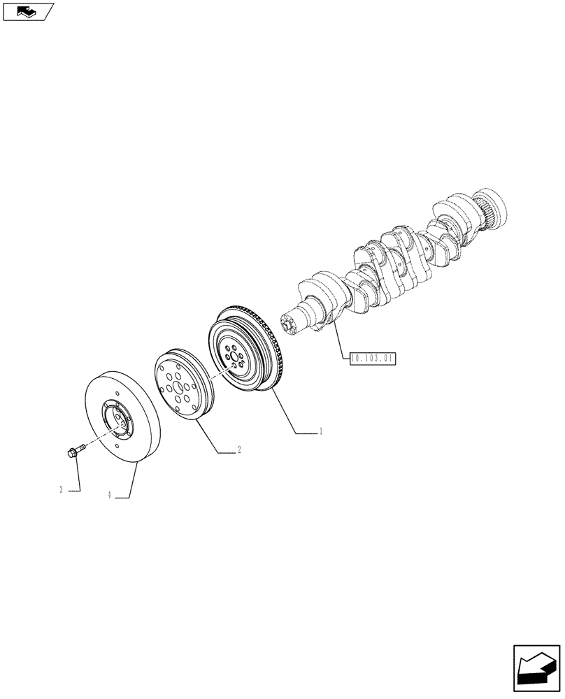 Схема запчастей Case IH F4HE9687L J100 - (10.110.01) - PULLEY - CRANKSHAFT (2853315) (10) - ENGINE