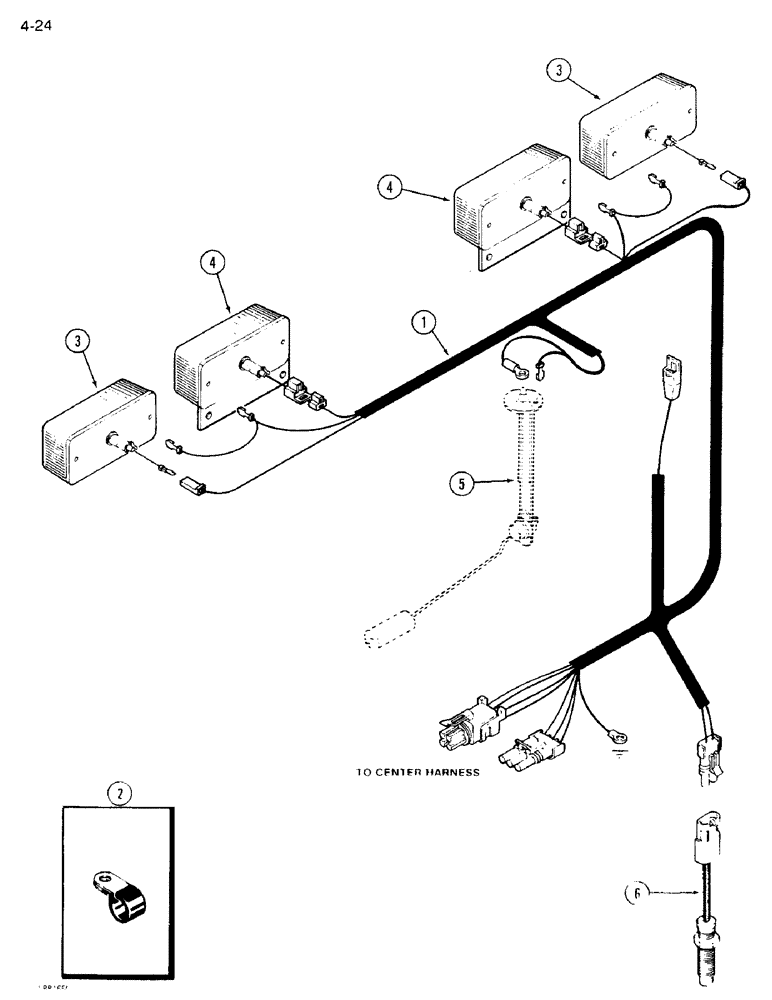 Схема запчастей Case IH 1640 - (4-24) - REAR LIGHTS AND FUEL SENDER HARNESS (06) - ELECTRICAL