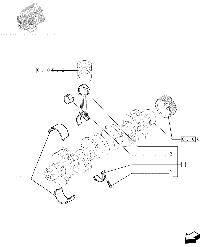 Схема запчастей Case IH F3AE0684P E906 - (0.08.1[01]) - CONNECTING ROD (504045868) 