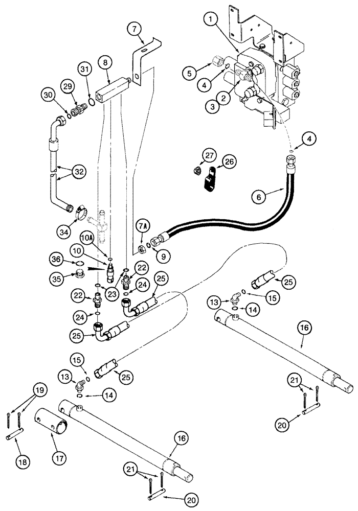 Схема запчастей Case IH 2344 - (08-11) - HYDRAULICS - HEADER LIFT (07) - HYDRAULICS