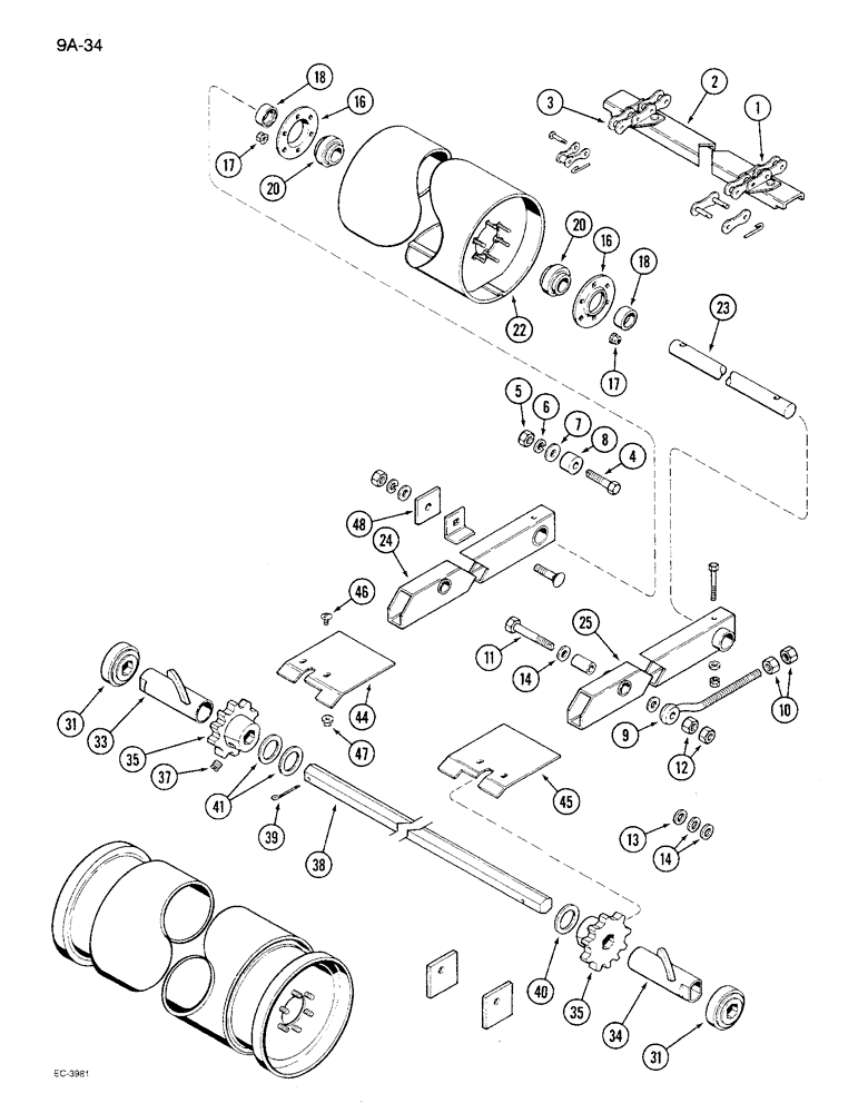 Схема запчастей Case IH 1680 - (9A-34) - FEEDER CONVEYOR (13) - FEEDER