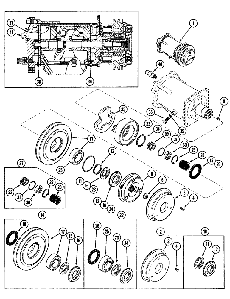 Схема запчастей Case IH 4890 - (9-464) - AIR CONDITIONING, AIR COMPRESSOR ASSEMBLY (09) - CHASSIS/ATTACHMENTS