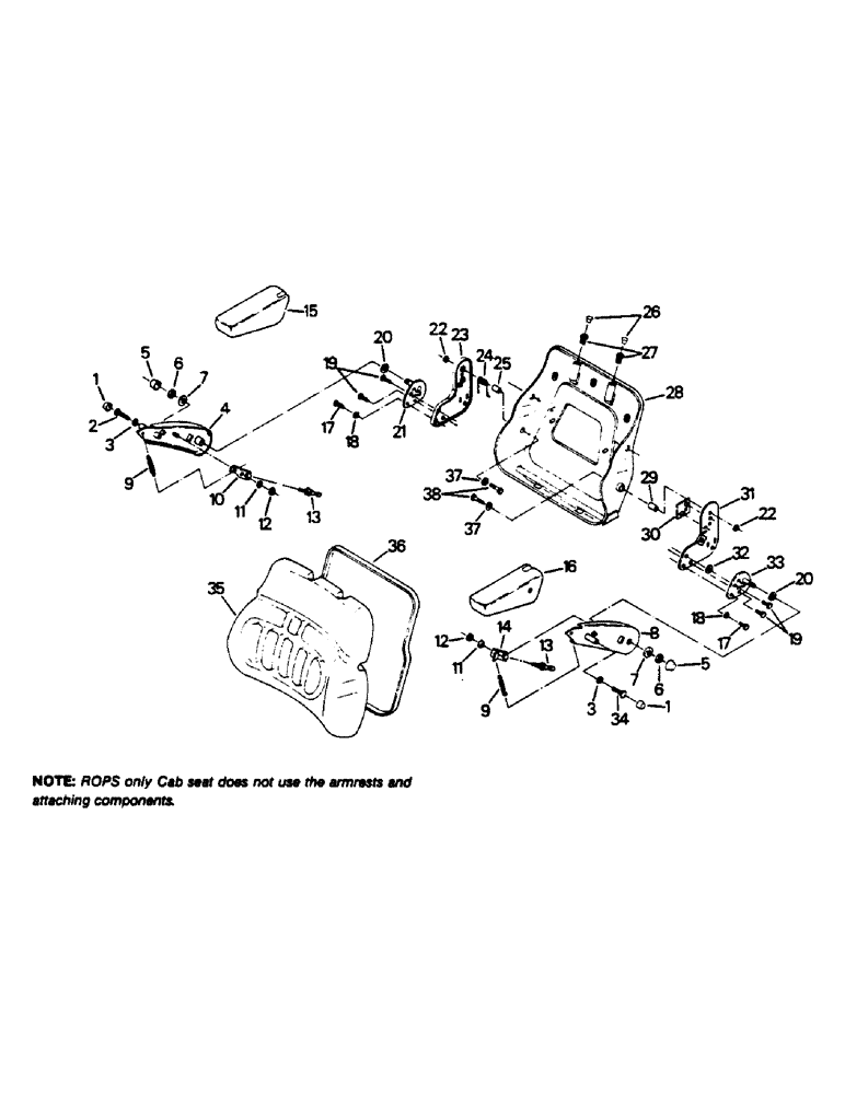 Схема запчастей Case IH 9130 - (01-24) - SEAT ASSEMBLY, BACK CUSHION AND ARMREST (10) - CAB