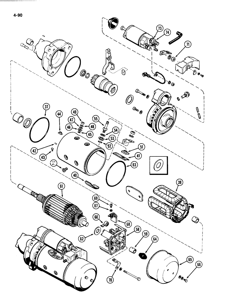 Схема запчастей Case IH 4494 - (4-090) - STARTER ASSEMBLY (04) - ELECTRICAL SYSTEMS