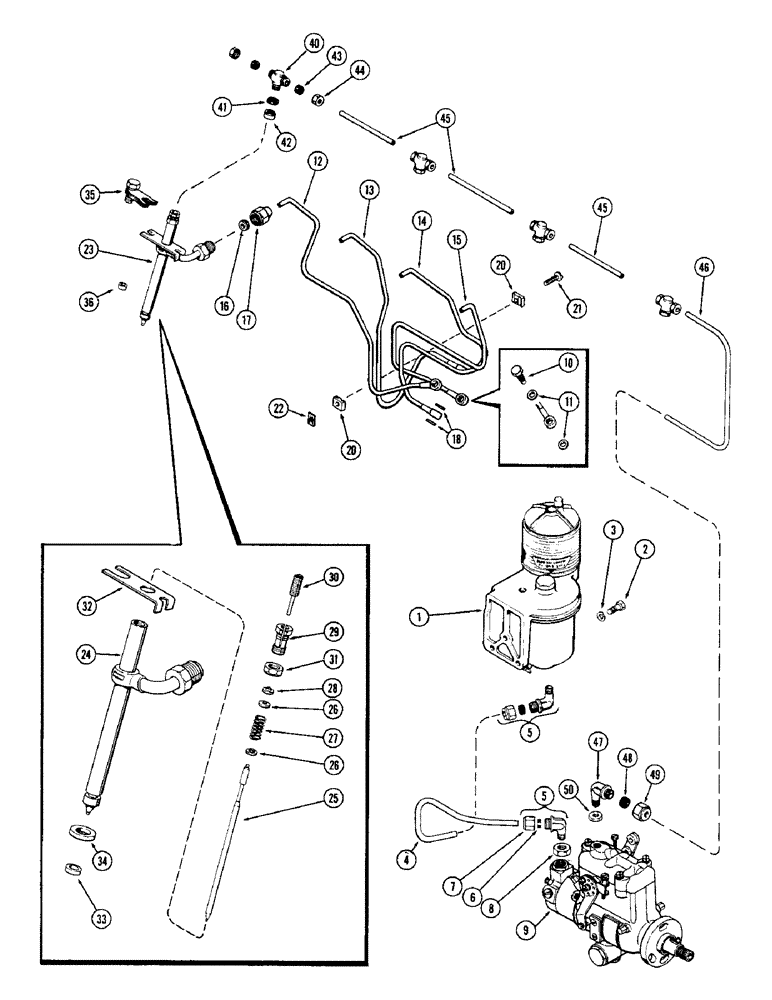 Схема запчастей Case IH 1255 - (026) - FUEL INJECTION SYSTEM, 188 DIESEL ENGINE (10) - ENGINE