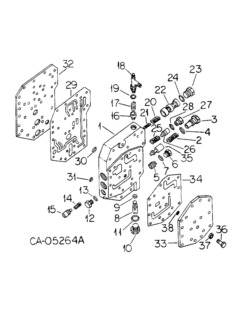 Схема запчастей Case IH 3388 - (10-12) - HYDRAULICS, MULTIPLE CONTROL VALVE, TRACTORS WITHOUT TORQUE AMPLIFIER (07) - HYDRAULICS