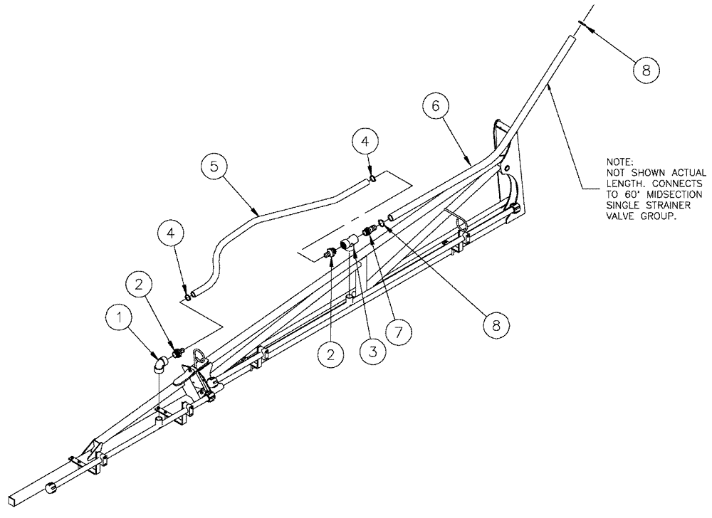 Схема запчастей Case IH SPX3320 - (09-033) - BOOM PLUMBING GROUP, 5 SECTION 90’ Liquid Plumbing