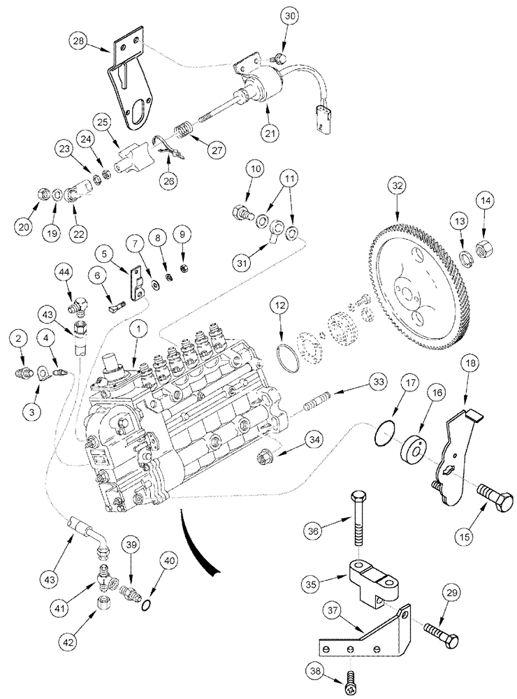 Схема запчастей Case IH 3185 - (03-028) - FUEL INJECTION PUMP & DRIVE (01) - ENGINE