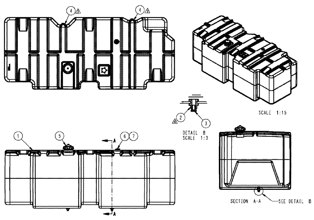 Схема запчастей Case IH TITAN 3020 - (02-011) - FUEL TANK ASSEMBLY (01) - ENGINE