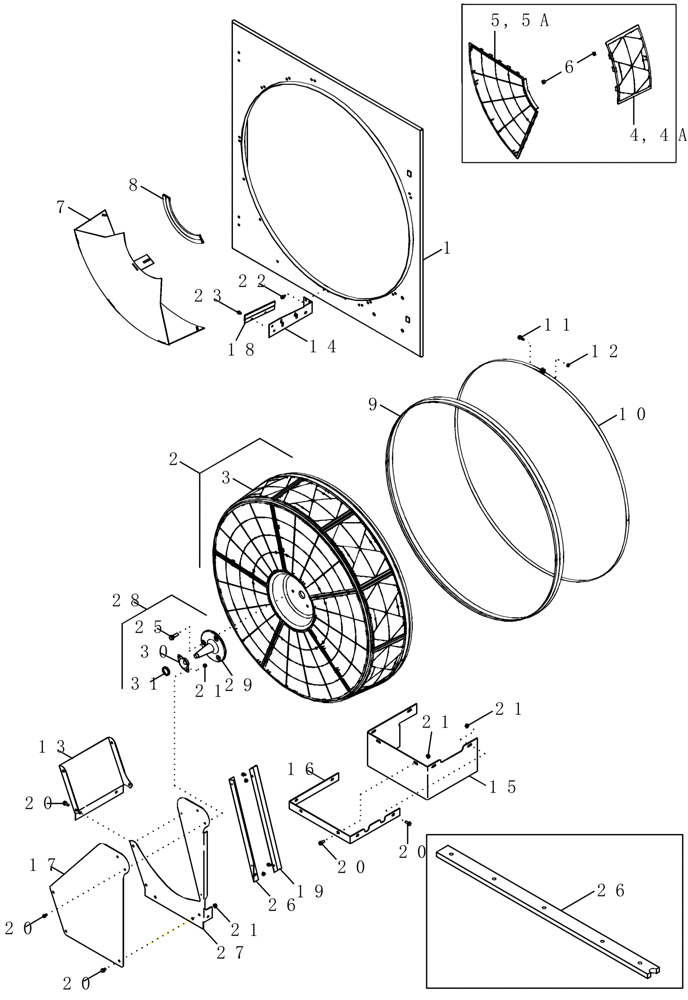 Схема запчастей Case IH 2388 - (02-11) - PLASTIC ROTARY AIR SCREEN ASSY, WITH DIRT DROP BOX AND BRUSHES - ASN HAJ0295001 (01) - ENGINE