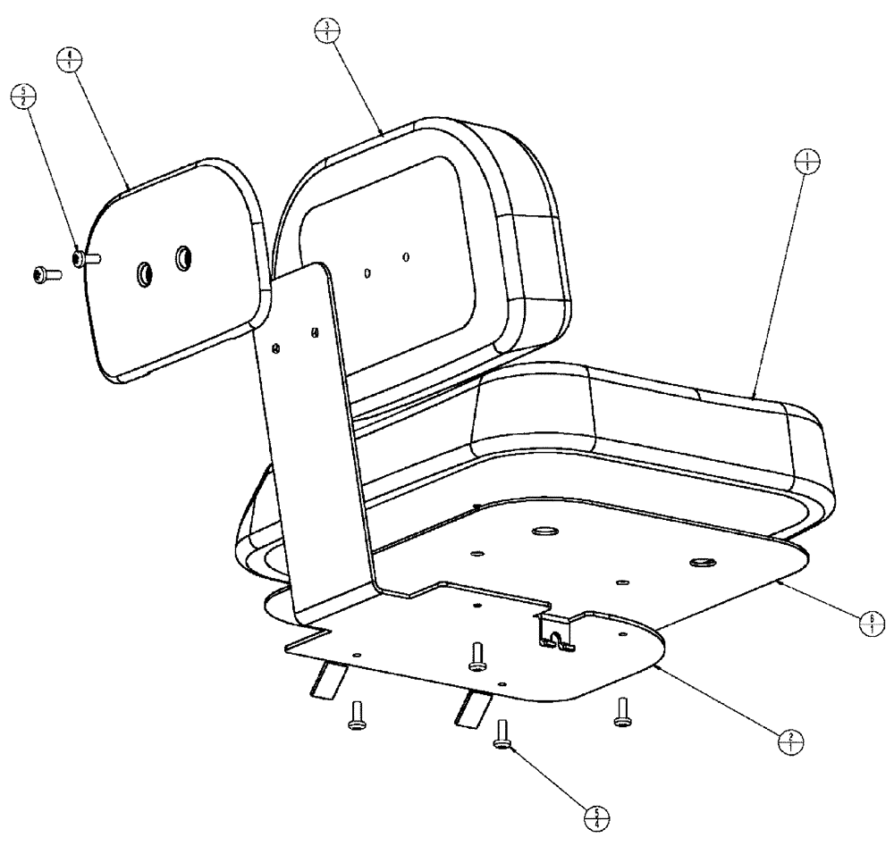 Схема запчастей Case IH SPX3320 - (01-028) - SEAT ASSEMBLY, TRAINING Cab Interior