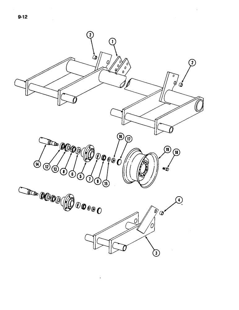 Схема запчастей Case IH 496 - (9-12) - WHEEL AXLE (09) - CHASSIS/ATTACHMENTS