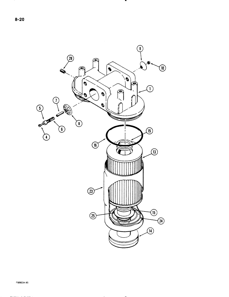 Схема запчастей Case IH STEIGER - (8-20) - HYDRAULIC OIL FILTER ASSEMBLY (08) - HYDRAULICS