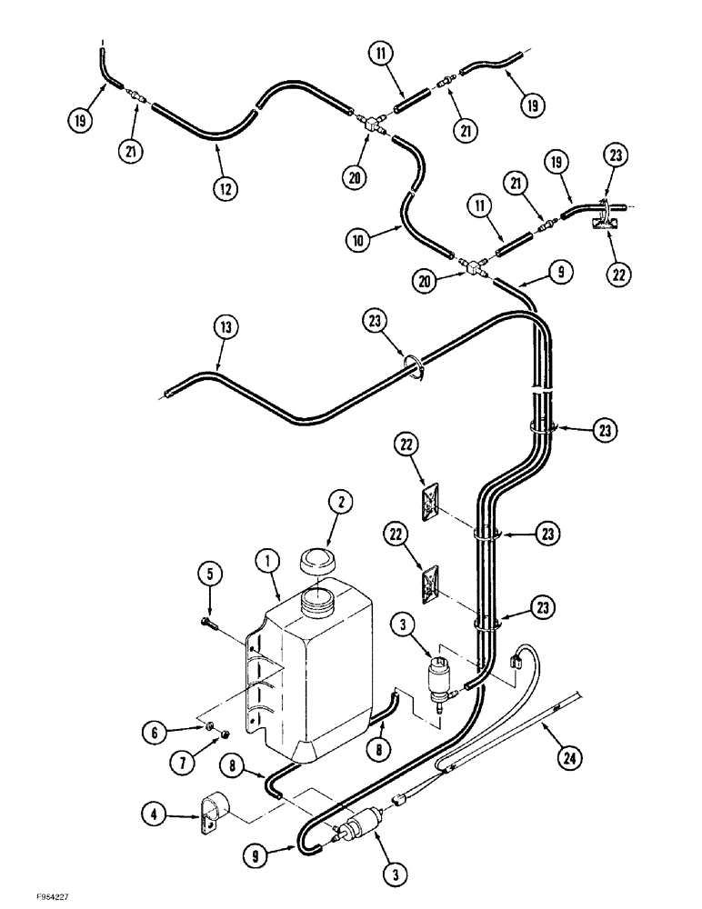 Схема запчастей Case IH 9380 - (4-64) - WINDOW WASHERS, IF EQUIPPED (04) - ELECTRICAL SYSTEMS