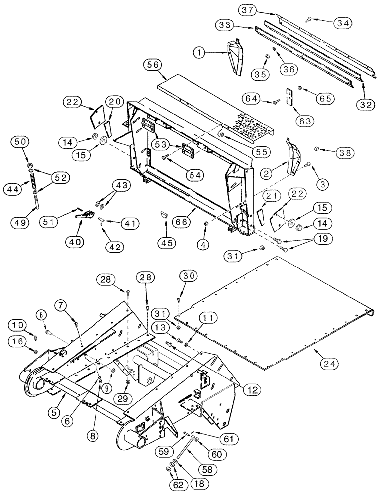 Схема запчастей Case IH 2388 - (09A-19) - FEEDER - HOUSING AND ADAPTER ASN JJC0268800 (13) - FEEDER