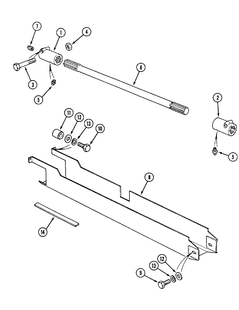 Схема запчастей Case IH 1494 - (5-156) - FRONT AXLE DRIVE SHAFT, MFD TRACTORS, P.I.N. 11518001 AND AFTER (05) - STEERING