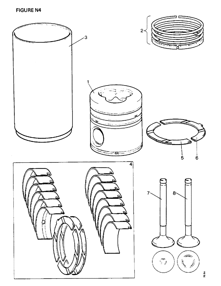 Схема запчастей Case IH 1410 - (N4-1[3]) - CYLINDER LINER Service Parts