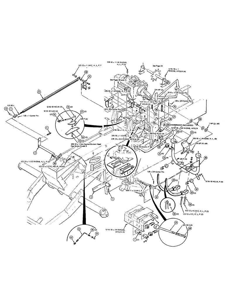 Схема запчастей Case IH 8540 - (28) - TWINE KNOTTER ASSEMBLY (14) - BALE CHAMBER