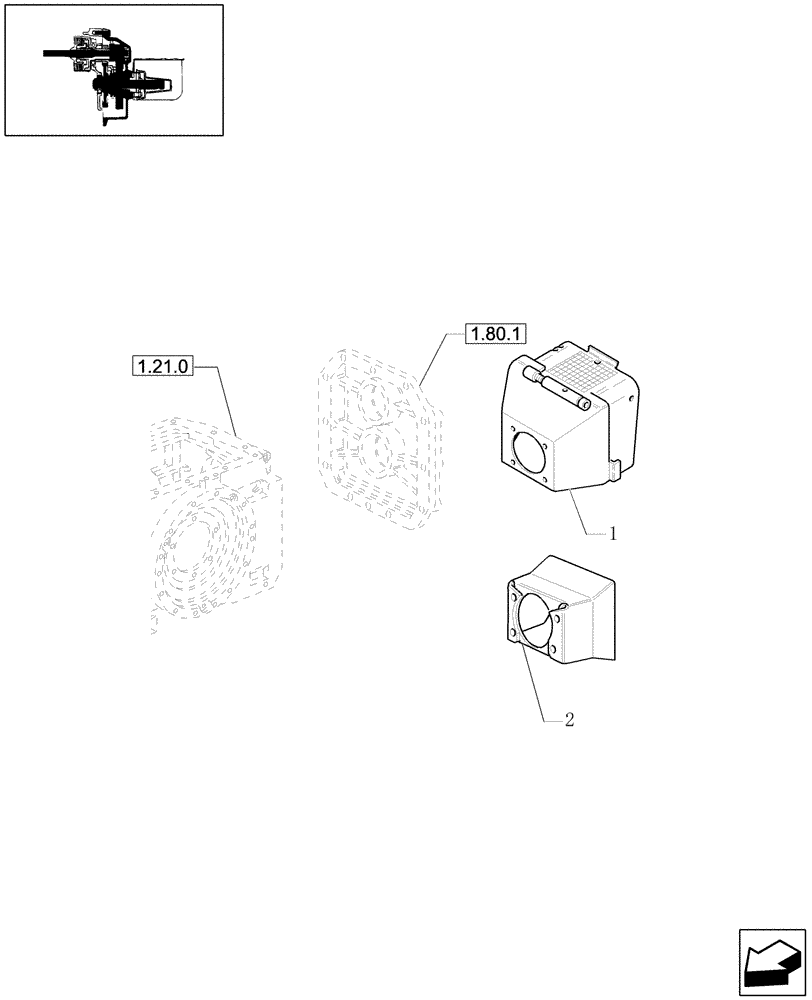 Схема запчастей Case IH JX1100U - (1.80.1/10) - (VAR. 810-849) PTO GUARD (07) - HYDRAULIC SYSTEM