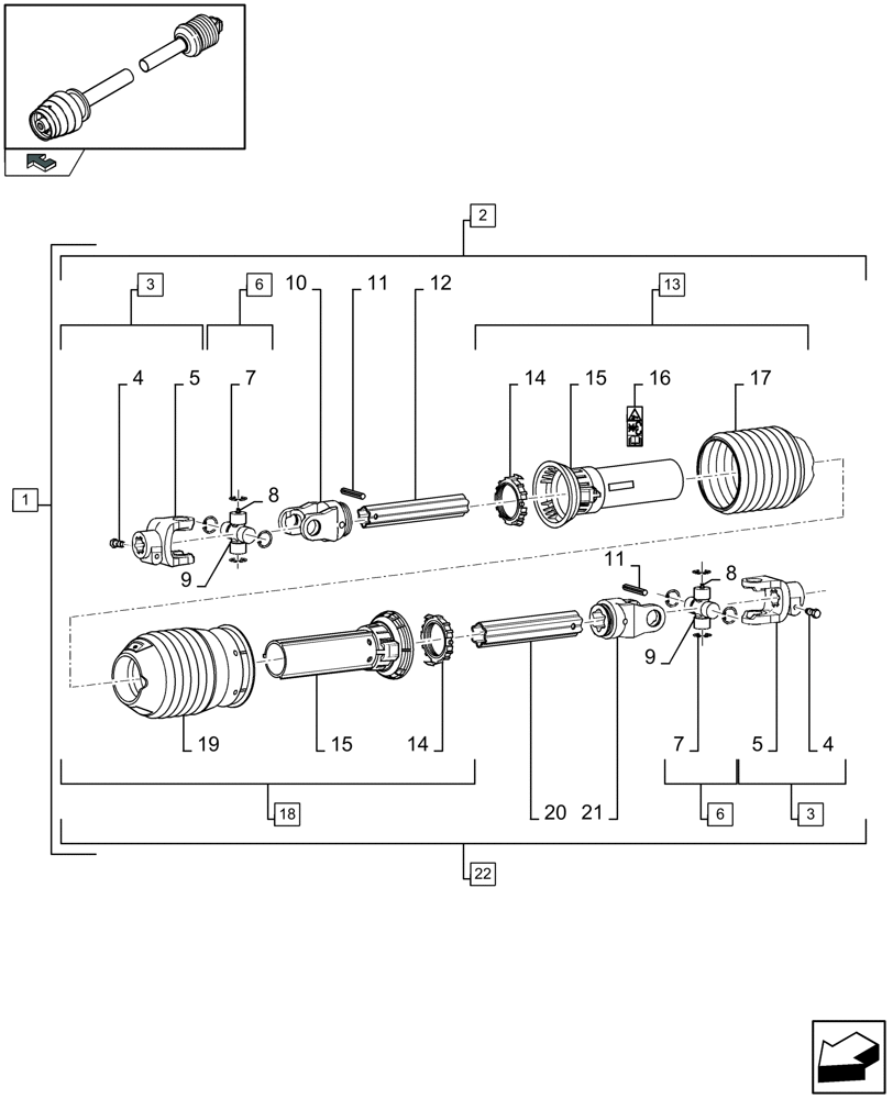 Схема запчастей Case IH LBX432S - (01.07A[01]) - POWER TAKE-OFF, REAR (01) - POWER TAKE OFF