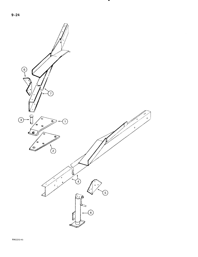 Схема запчастей Case IH 560 - (9-024) - HITCH, USED ON MODEL 560 ONLY (09) - CHASSIS/ATTACHMENTS