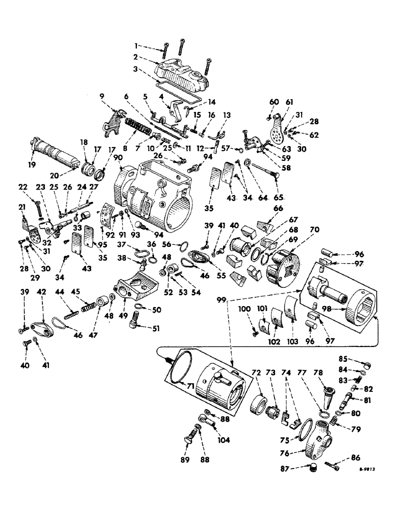 Схема запчастей Case IH 300 - (072) - DIESEL ENGINE, FUEL INJECTION PUMP (01) - ENGINE