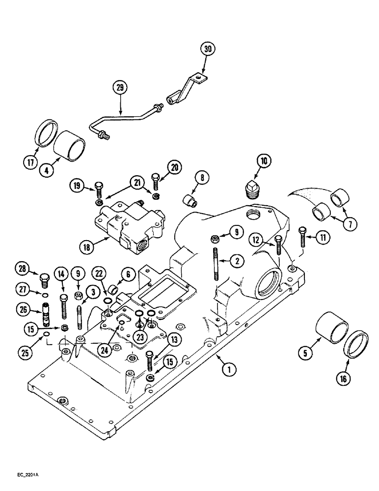 Схема запчастей Case IH 3220 - (8-044) - DRAFT CONTROL, HYDRAULIC HOUSING (08) - HYDRAULICS