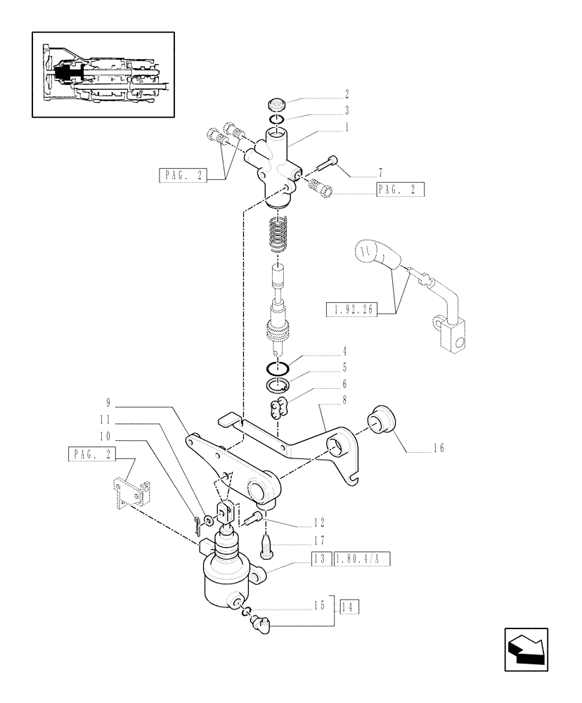 Схема запчастей Case IH JX1095C - (1.80.4[01]) - PTO ENGAGEMENT CLUTCH, SERVOCONTROL (07) - HYDRAULIC SYSTEM