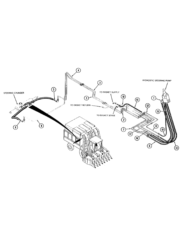 Схема запчастей Case IH 1844 - (1-10) - PICTORIAL INDEX STEERING SYSTEM (00) - PICTORIAL INDEX