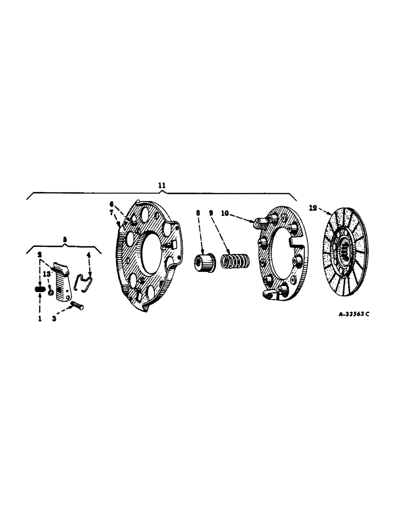 Схема запчастей Case IH 504 - (141) - CLUTCH, 7 INCH, TRACTORS WITH TORQUE AMPLIFIER (03.1) - CLUTCH