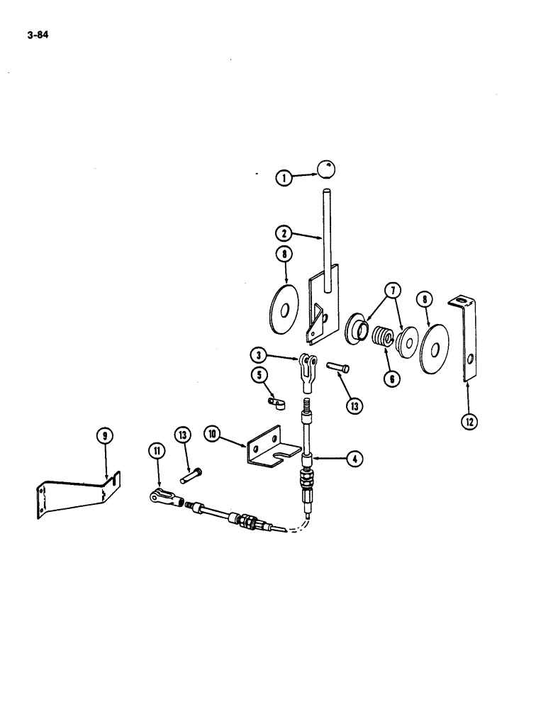 Схема запчастей Case IH 782 - (3-84) - GOVERNOR AND SHUT-OFF CONTROLS, LOW DRUM P.I.N. 682 AND AFTER HIGH DRUM P.I.N. 2125 AND AFTER (02) - FUEL SYSTEM