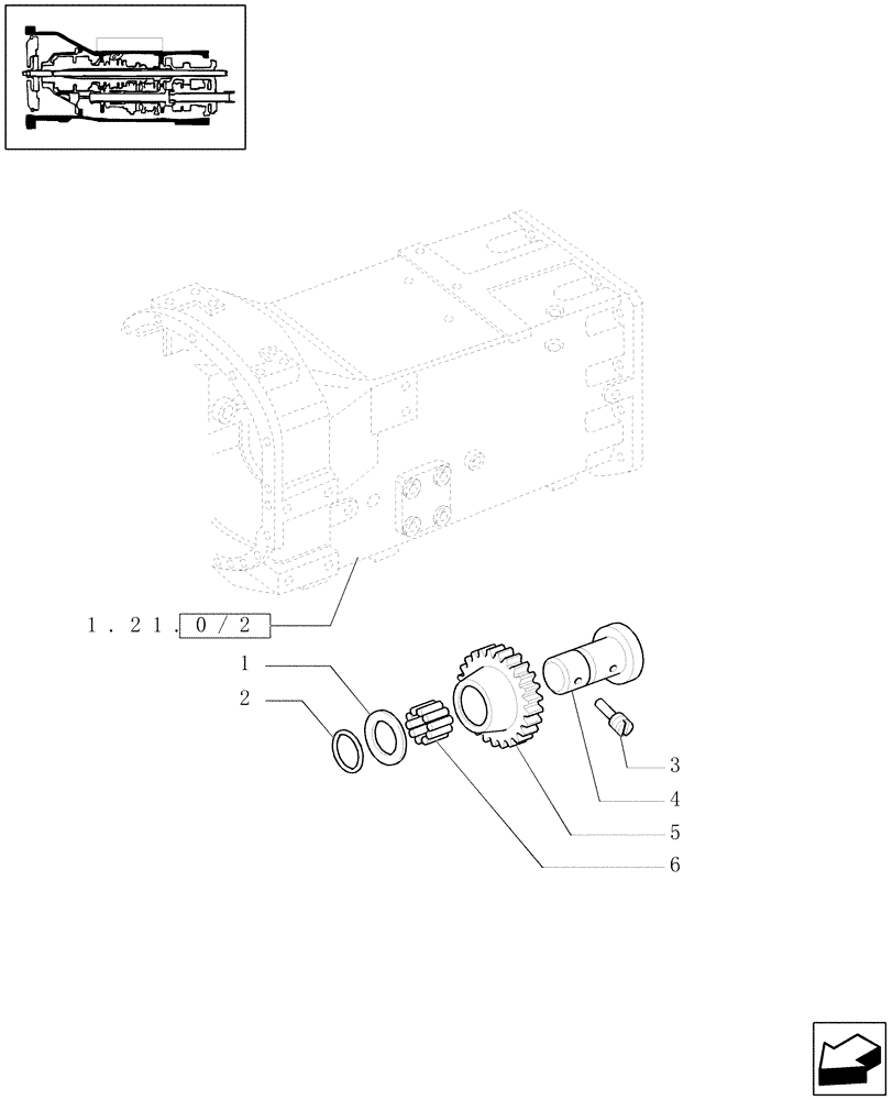 Схема запчастей Case IH JX1070U - (1.27.1[01]) - (VAR.271-272-274-276-296) (HI-LO) AND SYNCHRONIZED REVERSING GEAR - 30-40 KM/H - GEARS (03) - TRANSMISSION