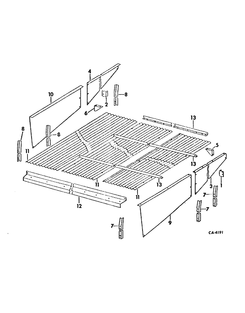 Схема запчастей Case IH 110 - (D-12) - ROOF AND SUPPORTS, RIBBED TYPE 