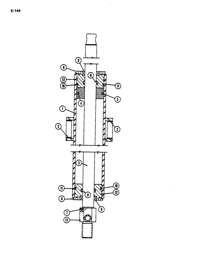 Схема запчастей Case IH 782 - (5-144) - POWER STEERING CYLINDER, STANDARD REAR AXLE (04) - STEERING