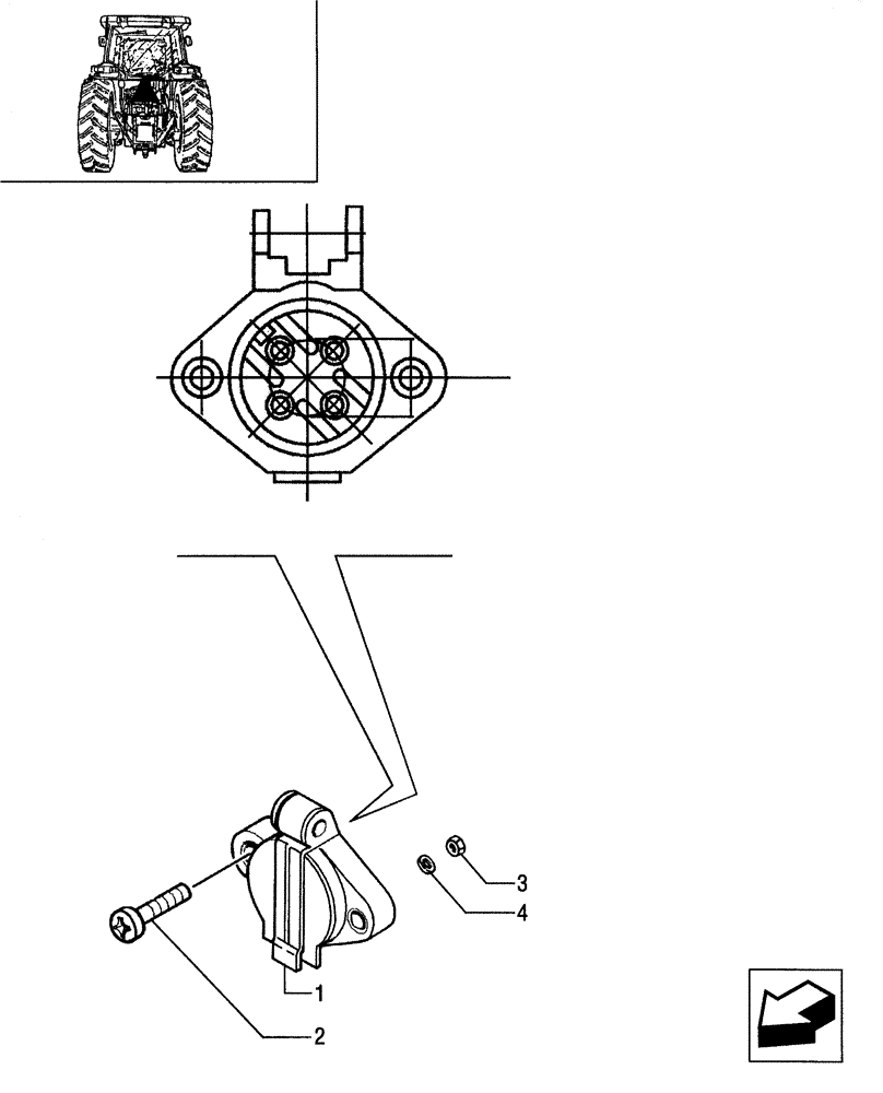 Схема запчастей Case IH JX80 - (1.75.4/01) - (VAR.394) POWER OUTLET, ISO STANDARD 40A 4-PINS (06) - ELECTRICAL SYSTEMS