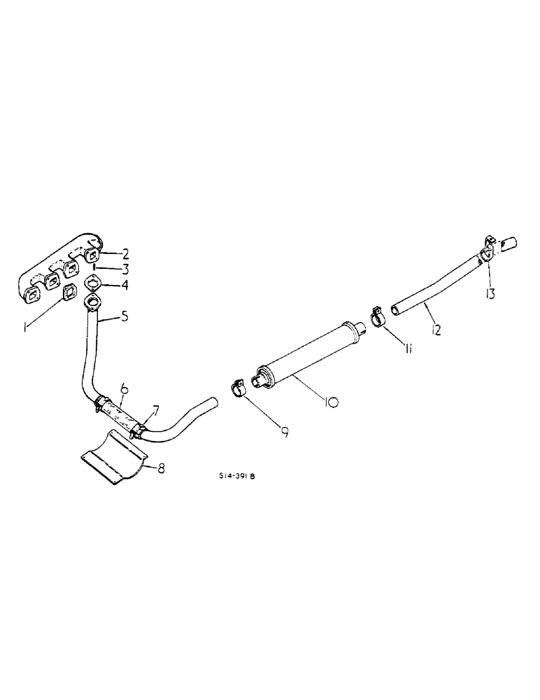 Схема запчастей Case IH 584 - (12-024) - UNDERSLUNG EXHAUST Power