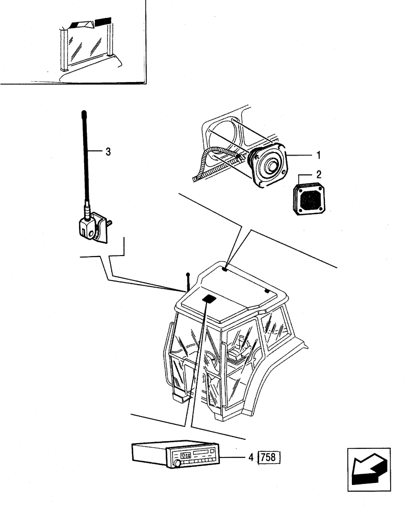 Схема запчастей Case IH JX80 - (1.91.6/01) - (VAR.777-758) CAR SOUND SYSTEM (10) - OPERATORS PLATFORM/CAB