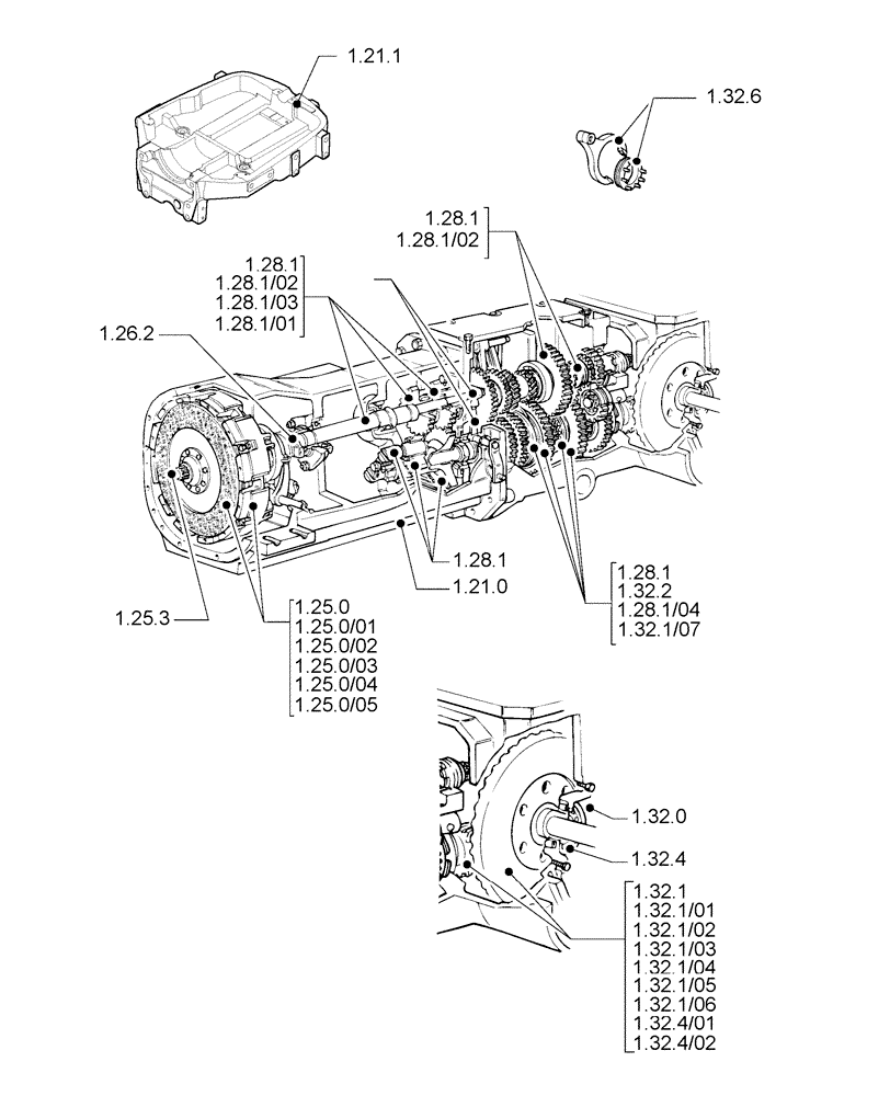 Схема запчастей Case IH JX1070U - (1.20.4 ) - (SEC. 03) TRANSMISSION (03) - TRANSMISSION