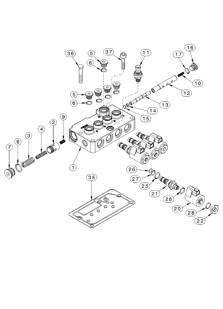 Схема запчастей Case IH MX180 - (06-20) - VALVE ASSY TRANSMISSION CONTROL (06) - POWER TRAIN