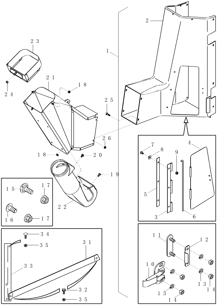 Схема запчастей Case IH 420 - (09C-01) - DRUM OUTLETS - FRONT - 5 ROW NARROW, NO. 1, 3 AND 4, 4 ROW NARROW, NO. 1 , 2 AND 3 (15) - HANDLING SYSTEM