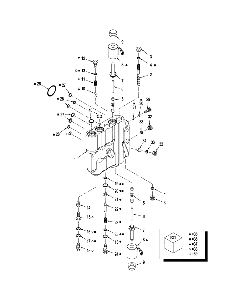 Схема запчастей Case IH STX325 - (08-31) - HITCH VALVE ASSEMBLY - ELECTRONIC CONTROLLED (08) - HYDRAULICS