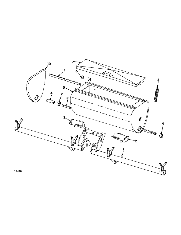 Схема запчастей Case IH DRY - (A-106) - DRY FERTILIZERS, HOPPER AND MAIN FRAME, FOR 500 LB. CAPACITY HOPPERS, FOUR ROW 