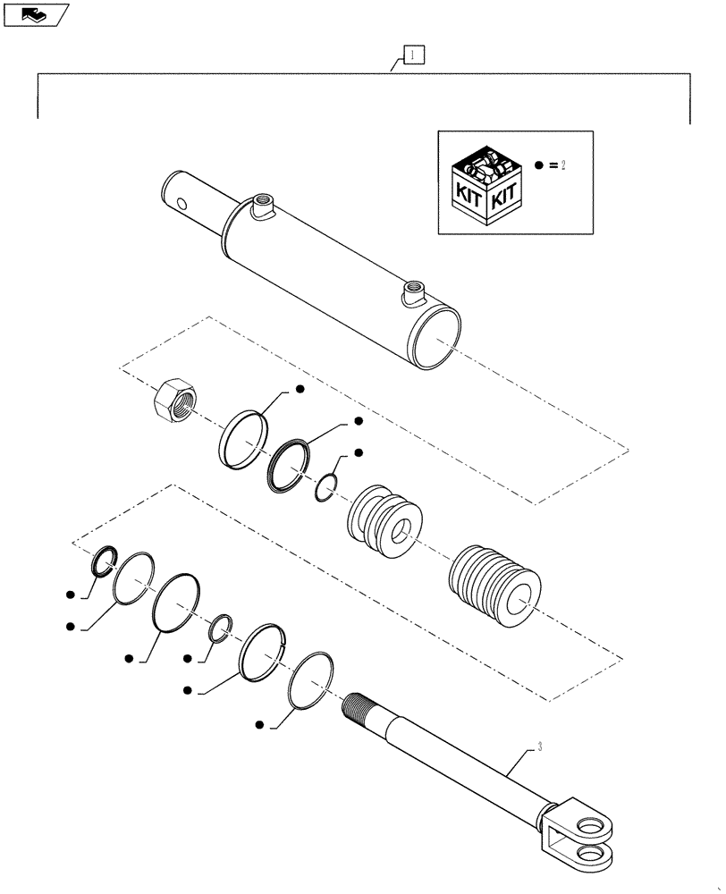 Схема запчастей Case IH 810 - (35.911.04) - OUTER BOOM FOLD CYLINDER, 70’ BOOM (35) - HYDRAULIC SYSTEMS