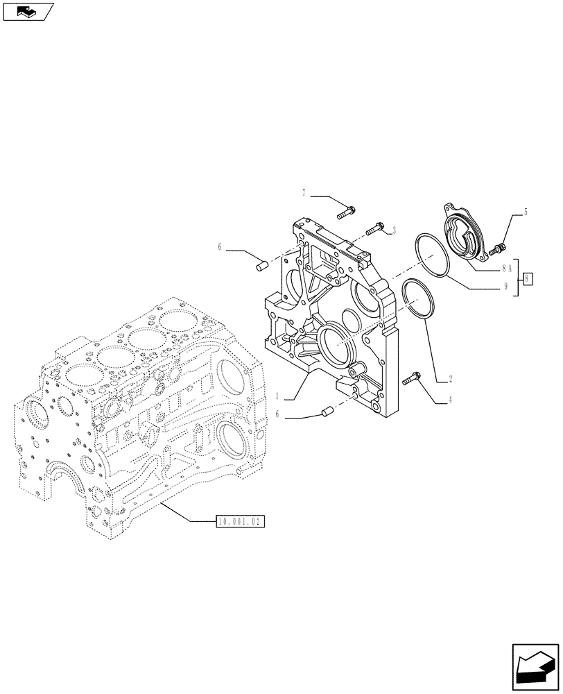 Схема запчастей Case IH F4CE9484L J602 - (10.102.02) - CRANKCASE COVERS (2855168) (10) - ENGINE