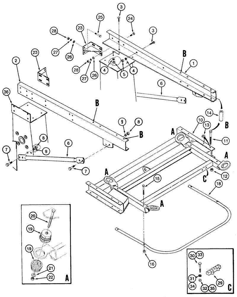 Схема запчастей Case IH 2555 - (09F-14) - SUPPORTS, MAIN FRAME AND CAB AND PLATFORM (12) - CHASSIS