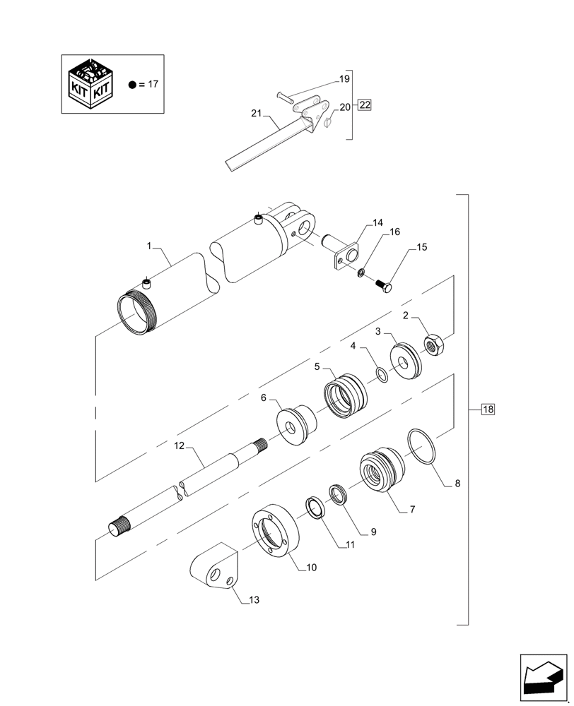 Схема запчастей Case IH A8800 - (35.100.BI[01]) - HYDRAULIC CYLINDER (TOPPER ARMS) (35) - HYDRAULIC SYSTEMS